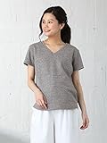ANGELIEBE エンジェリーベ マタニティ 授乳口付き スラブ風素材 Vネック Tシャツ 授乳服 産前 産後 半袖 トップス S～M 杢グレー 22423 22423101