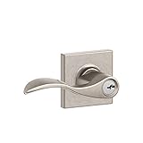 Schlage f51 a ACC 619 Colコリンズトリムアクセントキー付きエントリーレバー、サテンニッケル