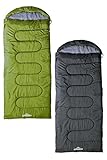 DABADA（ダバダ） 防災グッズ 地震 防災対策 5度 寝袋 丸洗い寝袋 封筒型 4WAY シュラフ スリーピングバック [最低使用温度5度] (オリーブ1個、ブラック1個)