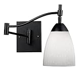 Elk 10151/1DR-WH Celina 1-Light Swing arm Sconce In Dark Rust with Simple White Glass [並行輸入品]