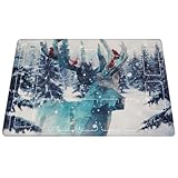 Namioka カードゲームマット プレイマット カードゲーム プレイマット 60X35cm 折り目なし 競技やカジュアルに最適 - トーナメント対応のゲームマット (トナカイ, 60*35*0.2cm)