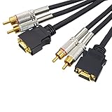 マクサー電機 簡易包装品 D端子ケーブル + オーディオケーブル 2m 両端 D端子 + RCA 赤白 D端子付き機器同士の接続に