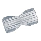 SODIAL(R)クリアクリスタル　白いライン　円錐形のバスルームのプルハンドル