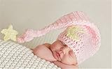 ベビー ハット 帽子 ニット帽 Hat ムーンとスター 月 星 新生児 子供 新生児用 写真撮影用コスチューム (ピンク)
