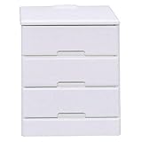 シンプル 幅40cm 奥行き40cm 3段ミニチェスト ホワイト 完成品