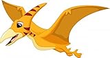 Wallmonkeys WM362904 Cute Pterodactyl Cartoon Peel and Stick Wall Decals (72 in W x 38 in H) [並行輸入品]