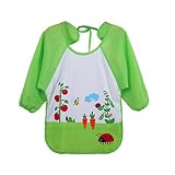 vibolaベビーよだれかけスモック幼児用子供用果物と野菜印刷防水長袖Cartoon Polar Fleece Feedingアートエプロン M Vibola2.21