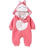 W-ShiG　ロンパース ベビー服 フード付き ジャンプスーツ 秋冬防寒着 ベビー服　冬用　赤ちゃん服　肥厚　保温　爬行ウェア　?体服　クマ耳 長袖