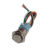 Baoblade 全3色　LED付き押しボタンスイッチ　セルフロック　オン/オフ　16mm　防水　IP65 　金属　プッシュボタン　　 - 緑