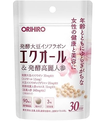 Amazon | オリヒロ エクオール&発酵高麗人参 150粒 エクオール 大豆