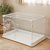 N&S ペットケージ サークル トレー付き 屋根付き 猫 犬 小型犬 超小型犬 うさぎ 室内用 コンパクト 幅76×奥行50.5×高さ47cm ホワイト