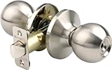 Brinks 2112-119 Ball Style Door Knob with Privacy Key for Bedroom and Bath, Satin Nickel [並行輸入品]
