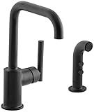 KOHLER K-7511-BL Purist Secondary Swing Spout with Spray, Matte Black [並行輸入品]