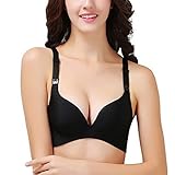 YING LAN レディース ウーマン インナー ブラジャー (S, ブラック)