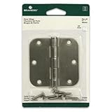 Brainerd 3 1 / 2 "サテンニッケルドアヒンジ、コーナー丸め5 / 8 "半径、W / Screws ( 31644 )
