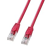 サンワサプライ エンハンスドカテゴリ5LANケーブル 1m レッド LKB5Y-01RN
