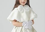 WIN 子供ケープ 子供ドレス ポンチョ ボレロ ファー ボレロ ポンチョ カーディガン ケープ　フォーマル　ガールズ　キッズ　子供 結婚式 七五三 発表会 披露宴 パーティ (S（1-3歳）, クリ
