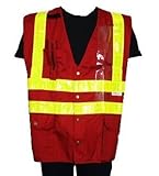 Safety Depot Class 2 Red Reflective Safety Vest Pockets and Buttons Clearance (2XL) by Safety Depot