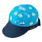 笑顔でおでかけベビー帽子・キャップ（日本製）　おしゃれヨットでバカンスの旅（スカイブルー）　B19014