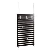 アビライト 木製突っ張りラダ-ラック棚ハンガーフック付幅100cm ダークブラウン TR-100A DBR