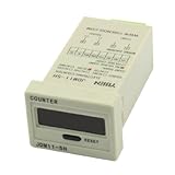 uxcell カウンター　蓄積カウンター　DC 24V　0ー99999　5桁　押す　リセット　グレー　メタル製