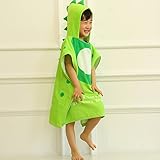 ベビー用バスローブ Yibaision　バスタオル　子供用　プール用　ソフトバスローブ (L, グリーン)