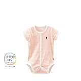 [ミキハウス] MIKIHOUSE 【ミキハウス(ベビー)】 ピュアベール 天使のはぐ　ボーダー半袖フライスボディシャツ (60cm・70cm・80cm) 40-1560-952 ピンク 60cm