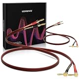 UCINNOVATE 2パック 14AWG スピーカーワイヤー バナナプラグ付き 3m HiFi OFC スピーカーケーブル 金メッキ直角バナナプラグからバナナプラグへ オーディオケーブル スピーカーコード オーディオマニア用 (3m / 9.8フィート)