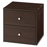 【完成品・組立不要】 木製 キューブボックス 収納 ボックス 収納ボックス 〔引き出し〕 ダークブラウン