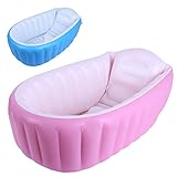 Gaorui(ガオルイ)ベビーバス ふかふか 泳べるお風呂 折り畳み ふかふかベビーバス ビニール (90*55*27CM、ピンク・ブルー) 子供　遊び　湯船