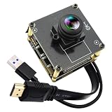 ELP 60fps 4K カメラモジュール USB3.0 HDMI同時出力、180°超広角FOV 2倍デジタルズーム H.264 ライブストリーミング、Raspberry Pi Jetson Nanoラップトップ用プラグアンドプレイ、ビデオ会議に最適
