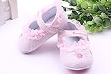 (ビグッド)Bigood ベビーシューズ 女児 柔らかい フラットシューズ女の子可愛い靴 フォーマル靴 赤ちゃんシューズ 小花の刺繍ピンク13cm