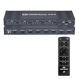 4K@30Hz HDMI マトリックス 4入力4出力 マトリックス 4x4 HDCP 1.4、HDMI 1.4、RS232、パソコン/PS3/PS4 pro/Nintendo Switch/Apple TV/プロジェクター/HDTV 用（IRリモコン付き）