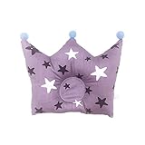 ベビー まくら 王冠 新生児 赤ちゃん 枕 ドーナツ 絶壁防止 頭の形 向き癖 出産 祝い ギフト プレゼント Baby Pillow (30×25, 紫/星柄)
