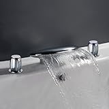 Ouku Widespread Waterfall Bathtubミキサータップバスルームシンク蛇口洗面所衛生器具 S00774480000188#DHL#wh=