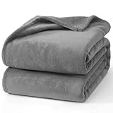 Hansleep 毛布 シングル ブランケット 100x140cm グレー マイクロファイバー 柔らかく肌触り フランネル 洗える 静電防止 四季適用 (100x140,グレー)