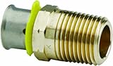 Viega 90591 PureFlow Zero Lead Bronze PEX Press Adapter Straight Male 2-Inch by 2-Inch Press x Male 