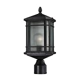 1-Light Outdoor Post Lantern In Matte Black [並行輸入品]