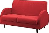 AZUMAYA 2人掛けソファ カーム(幅139cm/素材布) レッド NS-512RD