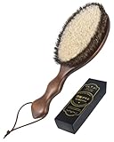 Snana 天然馬毛100% 静電気除去洋服ブラシ スーツ・コート・着物対応 毛玉取り 高級天然木使用