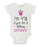 キュートプリンセスOnesie "私は99 % Sure I ' m a Disney Princess " RB Clothing Co Long Sleeve 6-9 months ホワイト