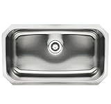 Whitehaus WHNU2918REC-BSS Noah's Collection 30-1/2-Inch Single Bowl Undermount Kitchen Sink, Brushed
