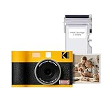 KODAK Mini Shot 2 ERA 4PASS 2-in-1 チェキカメラ＆スマホプリンター(2.1x3.4")+8枚、ブラック (カメラ + 8枚入, イエロー)