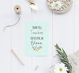 Teacher Helping Me Bloom - Inspirational Quote - Teacher Gifts - Modern Wall Art - Wall Decor - 5x7-