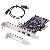 ELIATER PCIe Firewireカード Windows 10、IEEE 1394A PCI Expressコントローラー4ポート(3 x 6ピン、1 x 4ピン)、1394a Firewire 400アダプター Windows 7/8/Mac OS用 薄型ブラケットとケーブル付き