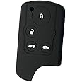 ZIAN ホンダ(HONDA) 車用 インサイト ステップワゴン フィット 4ボタン スマート キーケース キーホルダー シリコンカバー ブラック (MY-BT4J) (ブラック)