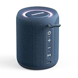 MIATONE Rush Pro Bluetoothスピーカー IPX7防水 20W重低音 360°サウンド LEDライト付き ブルートゥース スピーカー 【TWS 対応/マイク内蔵/Bluetooth 5.4/お風呂/pc スマホ 接続対応/ポータブル/USB-C充電】 (ブルー)