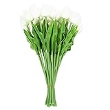 20pcs Artificial PU Tulip Flower Bouquet Home Office Party Wedding Decoration (WHITE)