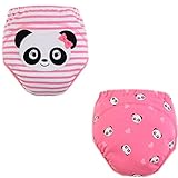 ベビー 新生児 赤ちゃん用品 出産祝いギフト おむつカバー おしめ 布おむつ オムツパンツ 綿製 柔らかい 漏れにくい 通気 透湿性 防臭抗菌 M 二つ パンダ