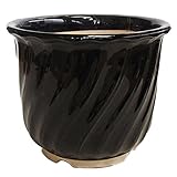 万古焼植木鉢 生子丸ラセン深 8号 ／アウトレット数量限定品